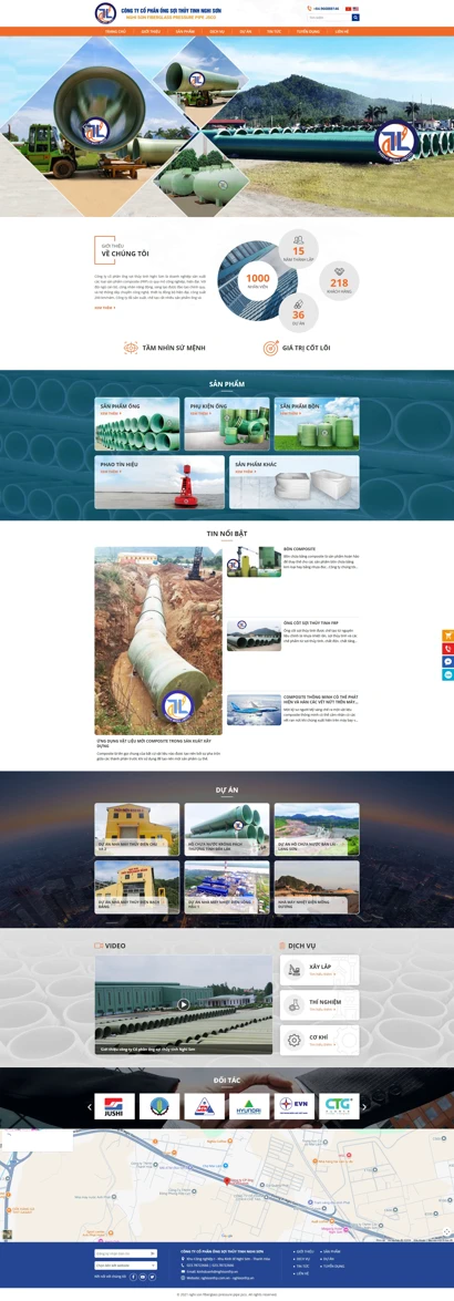 Thiết kế web cho Công ty Cổ phẩn Ống sợi thủy tinh Nghi Sơn