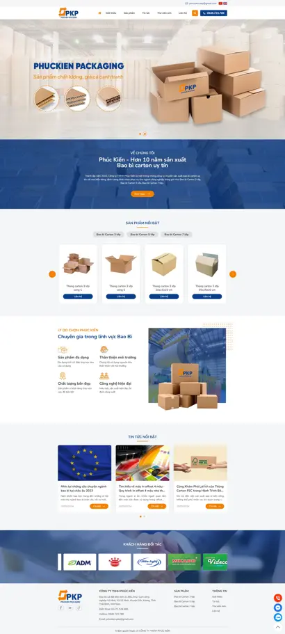 Thiết kế web cho Công ty TNHH Phúc Kiến