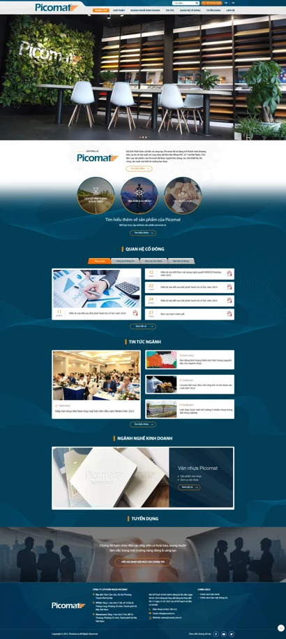 Thiết kế web cho Công ty Cổ phần Nhựa Picomat