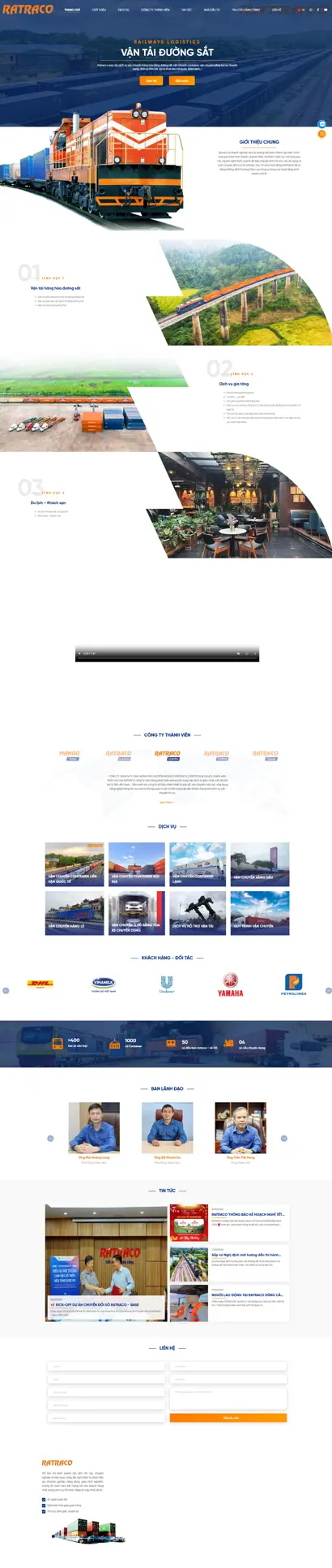 Thiết kế web cho Công ty Cổ phần vận tải và đường sắt Ratraco