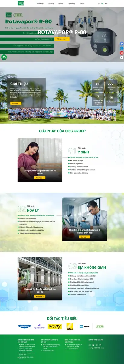 Thiết kế website cho Công ty Cổ phần thiết bị SISC Việt Nam
