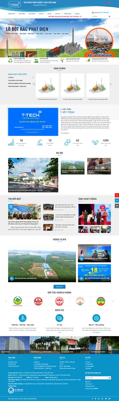 Thiết kế web cho Công ty Cổ phần Tập đoàn Công nghệ T-tech Việt Nam