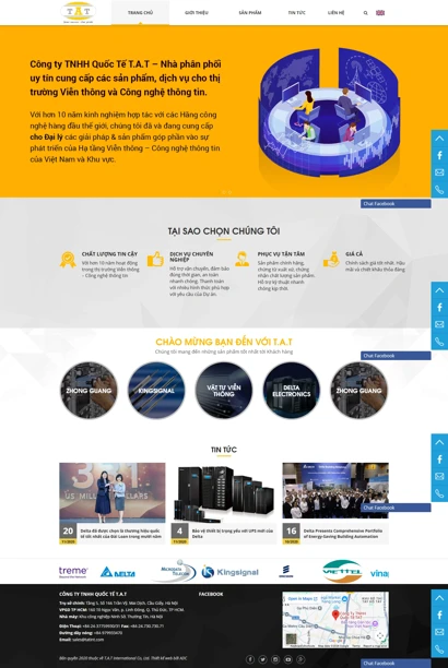 Thiết kế web cho Công ty TNHH Quốc tế T.A.T