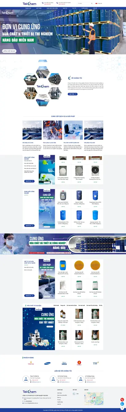 Thiết kế web cho Công ty cổ phần vật tư Công nghiệp Tekchem