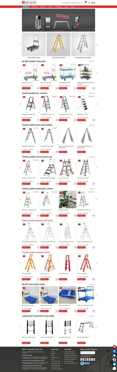 Thiết kế web cho công ty TNHH Ngọc Long Vina