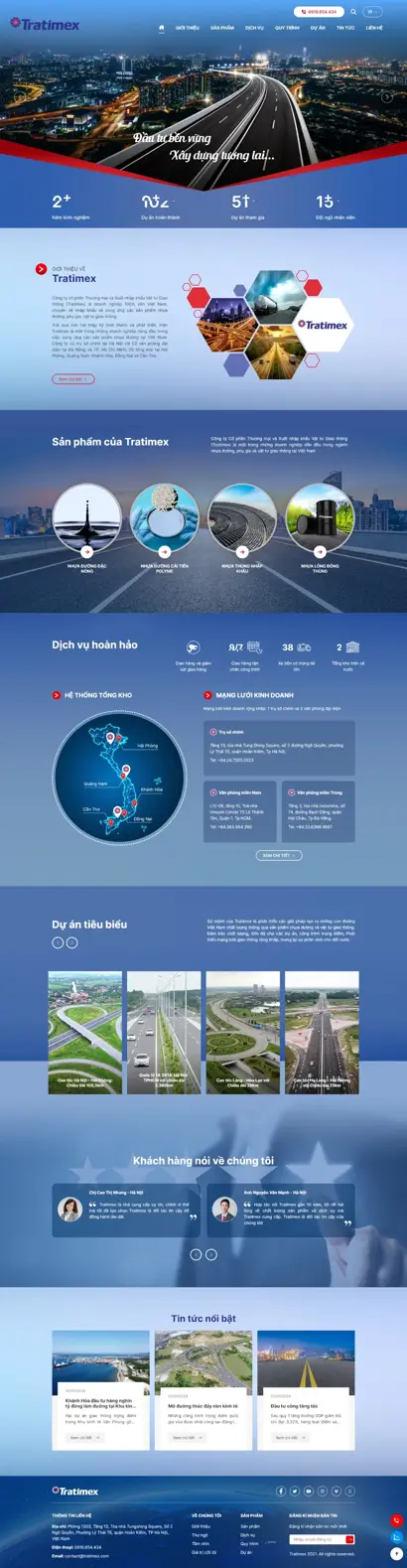 Thiết kế web cho Công ty CP Thương mại và Xuất nhập khẩu Vật tư Giao thông