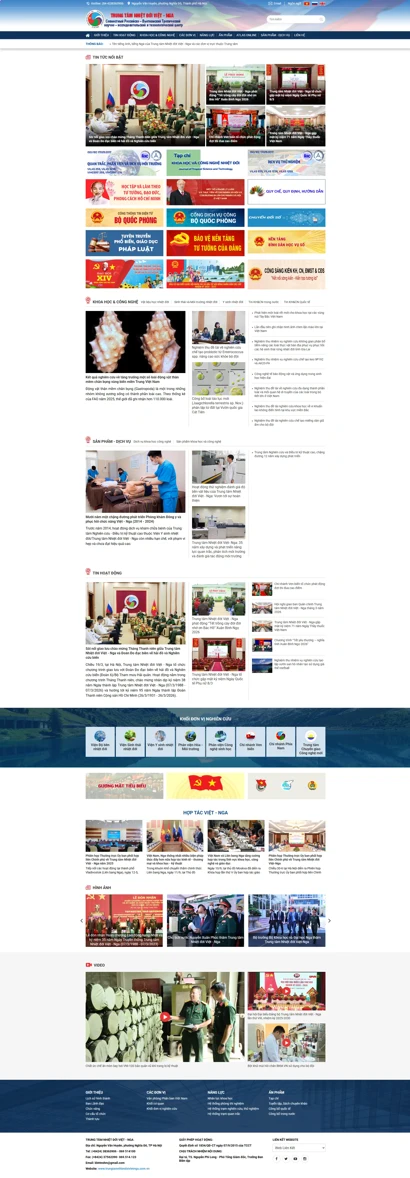 Thiết kế web cho Trung tâm Nhiệt đới Việt - Nga