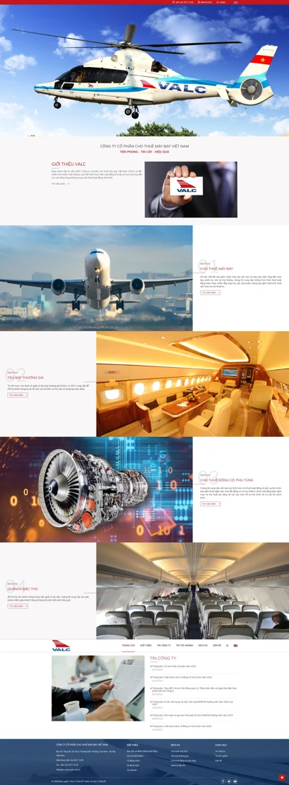 Thiết kế web cho Công ty CP cho thuê máy bay Việt Nam (VALC)