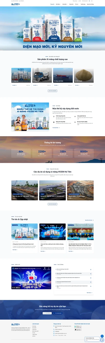Thiết kế web cho Công ty Cổ phần Xi măng Hà Tiên 1