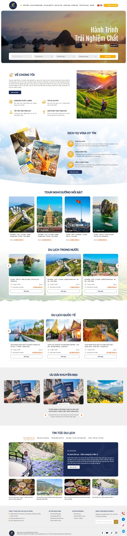 Thiết kế web cho công ty TNHH Visa & Du Lịch Go Travel