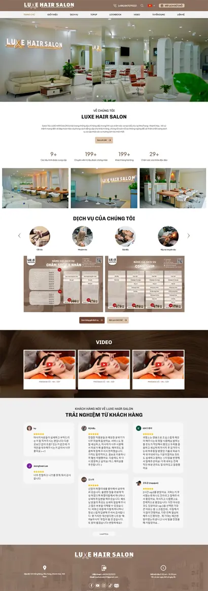 Thiết kế web cho Luxe Hair Salon