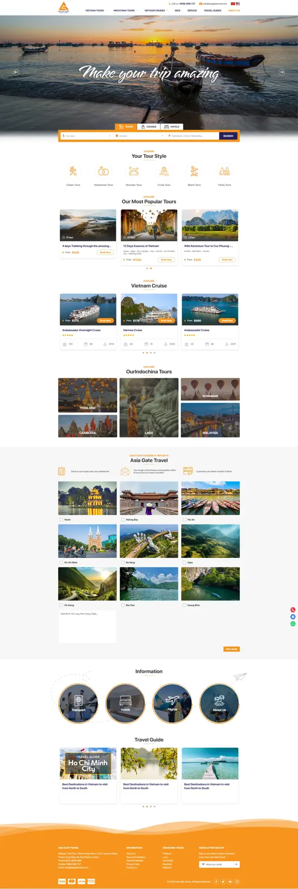 Thiết kế web cho Công ty Cổ phần Du lịch Cổng Châu Á