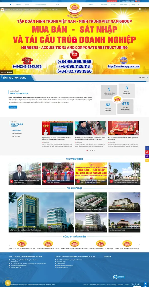 Thiết kế web cho Công ty TNHH Minh Trung Group