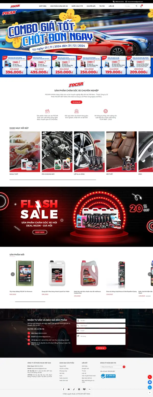 Thiết kế web cho Công Ty CP Focar Việt Nam