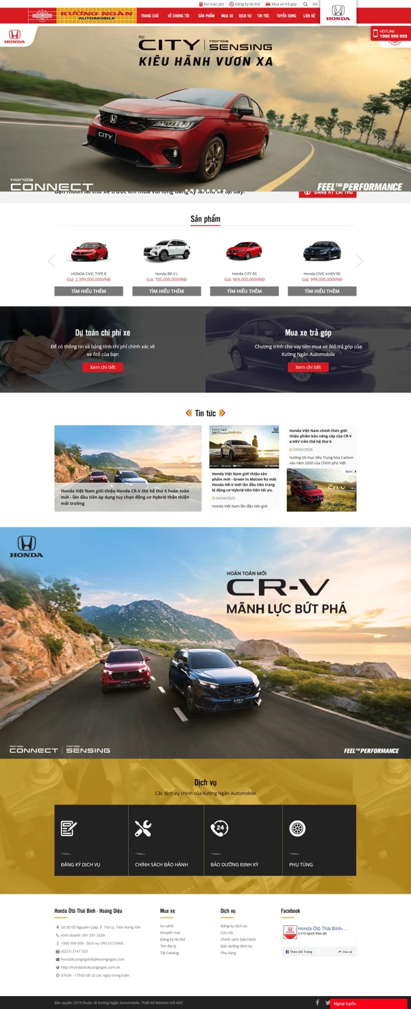 Thiết kế web cho Honda Kường Ngân