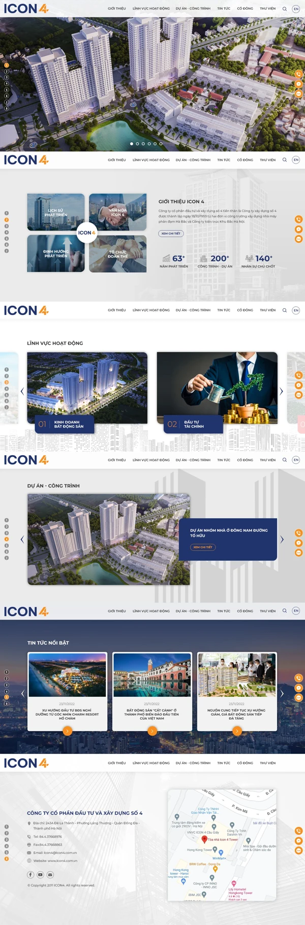 Thiết kế web cho Công ty Cổ phần Đầu tư và Xây dựng số 4