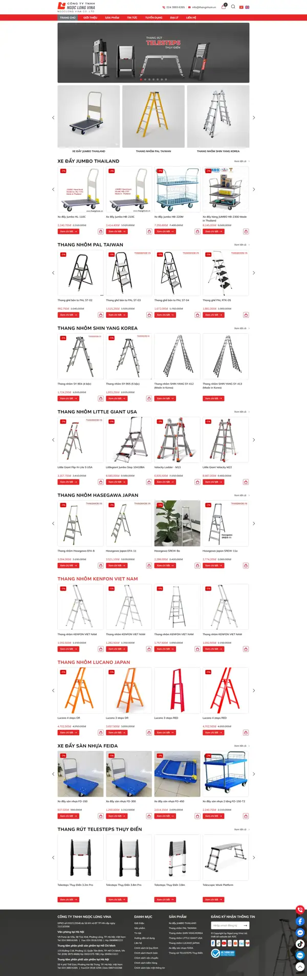Thiết kế web cho công ty TNHH Ngọc Long Vina
