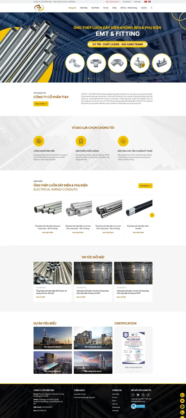 Thiết kế web cho Công ty Cổ phần TT&P