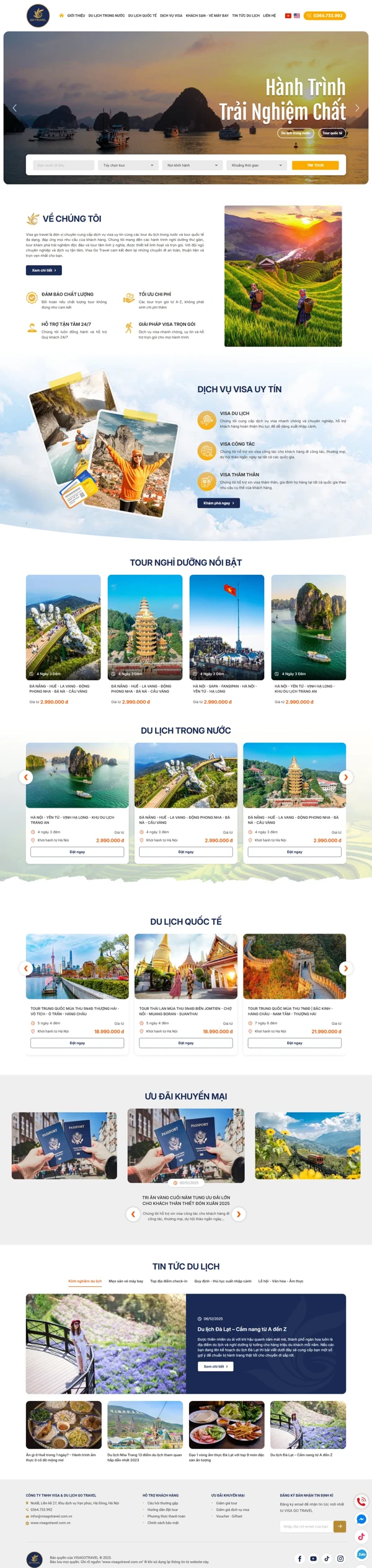 Thiết kế web cho công ty TNHH Visa & Du Lịch Go Travel