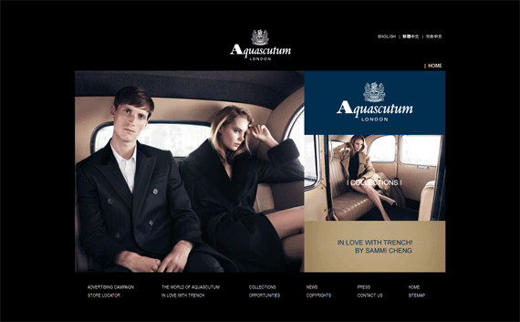 website thời trang Aquascutum, thiết kế website thời trang