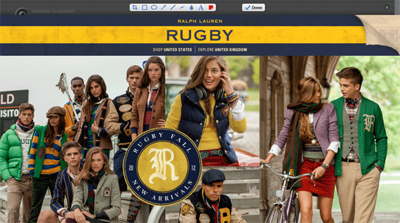website thời trang Ralph Lauren Rugby, thiết kế website thời trang