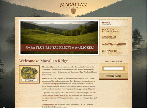 Website bất động sản MacAllan Ridge, thiết kế website bất động sản