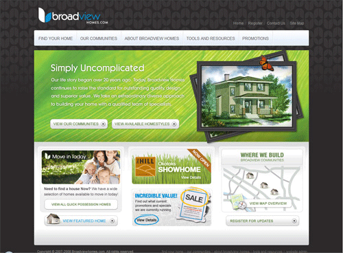 Website bất động sản Broadview Homes, thiết kế website bất động sản