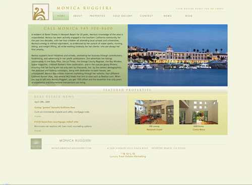 Website bất động sản Monica Ruggieri, thiết kế web bất động sản