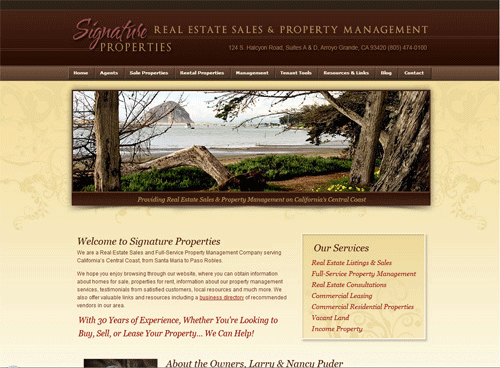 Website bất động sản Signature Properties, thiết kế web bất động sản