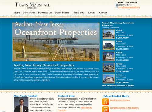 Web môi giới bất động sản Travis Marshall, thiết kế web bất động sản