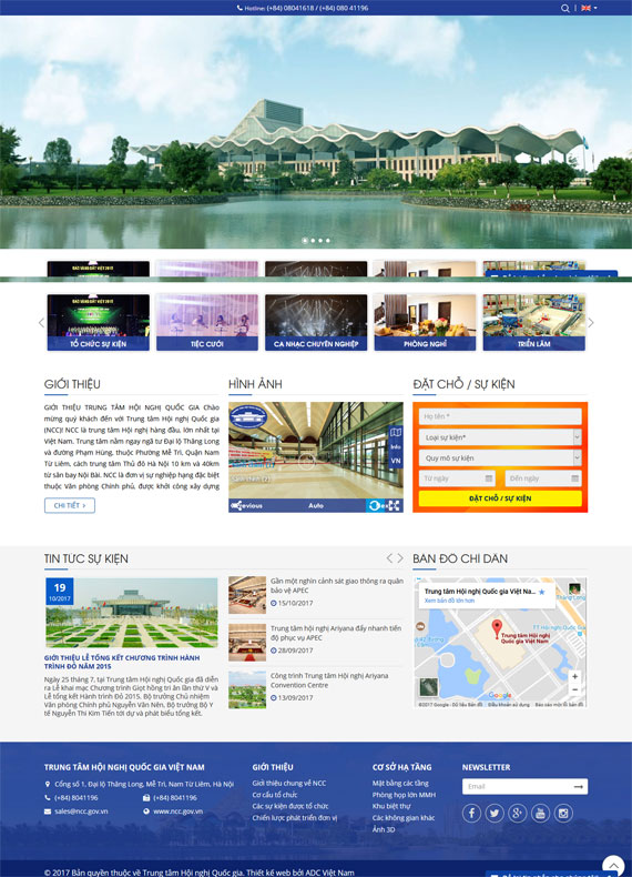 Khách hàng thiết kế web trung tâm Hội nghị Quốc gia NCC tại ADC Việt Nam