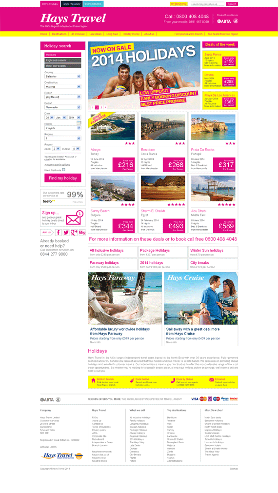 Mẫu template website du lịch công ty hays travel