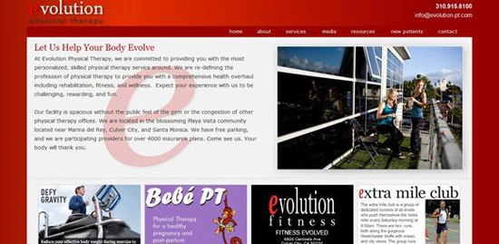 Website bệnh viện vật lý trị liệu Evolution Physical Therapy - Evolution-pt.com