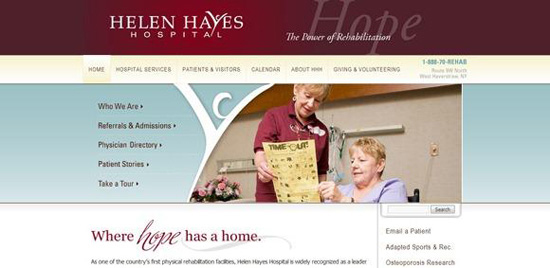 Webiste cơ sở y tế Helen Haves Hospital - Helenhayeshospital.org