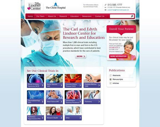 Website bệnh viện Lindner Center - Lindnerresearch.com