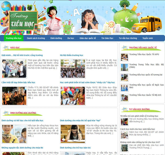 Thiết kế website Trường tiểu học