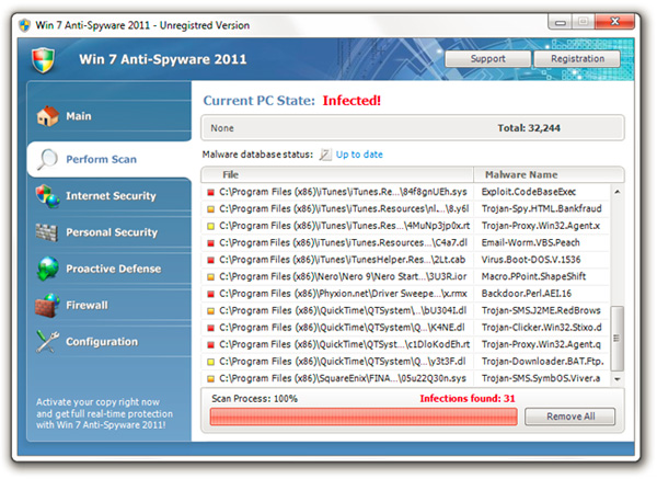 Hướng dẫn xóa bỏ phần mềm giả mạo Win 7 Anti-Spyware 2011